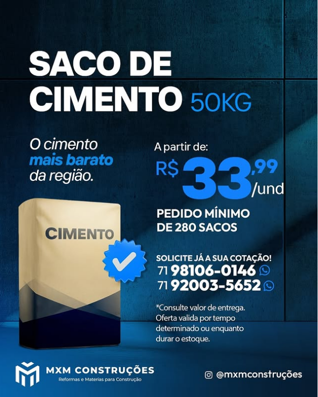 Precisa de cimento no atacado?